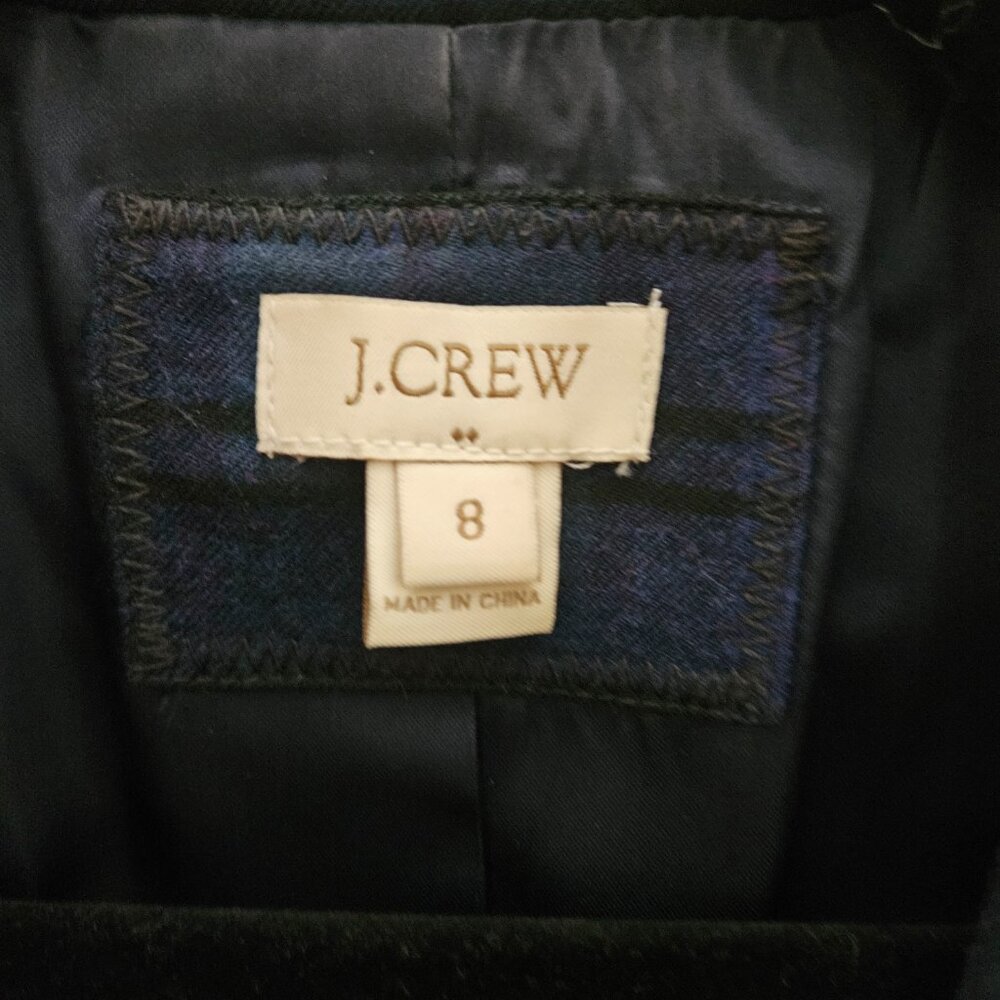 J. Crew Women's Green & Navy Plaid Blazer - Picture 2 of 8